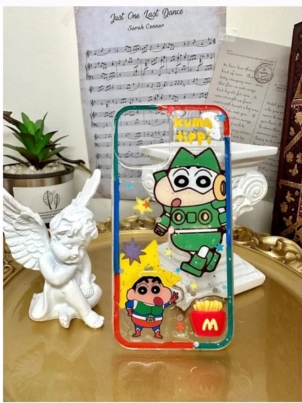 iPhone 12/12pro cartoon case.Handmade cute case with free gift beads chain